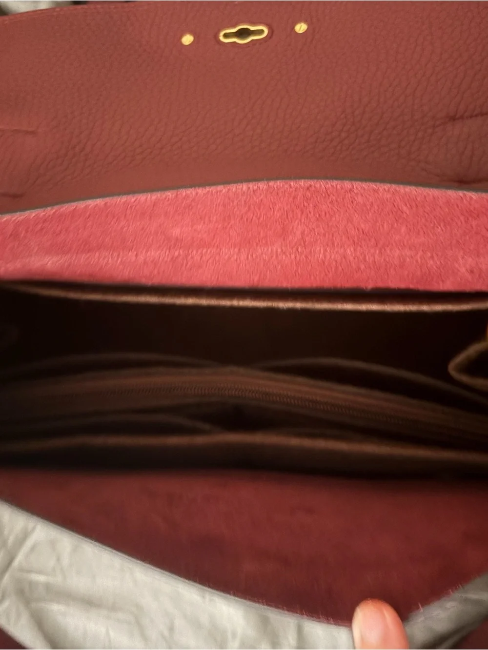 Mulberry Alexa Crimson Leather Satchel with Gold Hardware